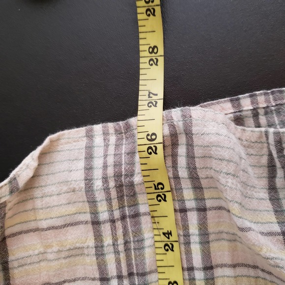 WOOLRICH Cotton Blend Plaid Button Down Short Sleeve Blouse XL - Picture 10 of 10